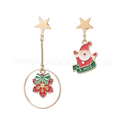 4 Pairs 4 Styles Christmas Theme Alloy Enamel Dangle Stud Earrings&nbsp;EJEW-JE06561