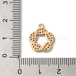 真鍮製マイクロパヴェキュービックジルコニアペンダント  ニッケルフリー  花  ゴールドカラー  15x13x2mm  穴：1.2mm&nbsp;KK-C062-091G