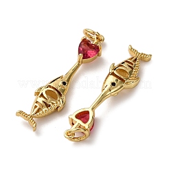 Brass Pave Cubic Zirconia Pendants&nbsp;KK-A271-05G