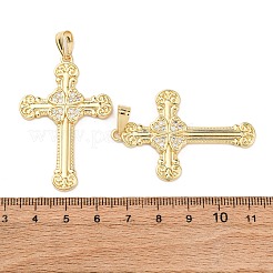 Brass Micro Pave Cubic Zirconia Pendants&nbsp;KK-K408-27G