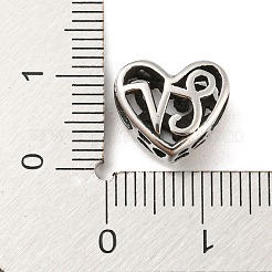 316サージカルステンレススチール中空ビーズ  十二星座の心  山羊座  山羊座  10x12x6.5mm  穴：4mm&nbsp;STAS-Q304-01I-AS