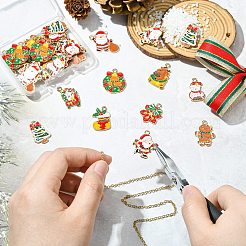 40Pcs 10 Styles Christmas Alloy Enamel Pendants&nbsp;FIND-CJ0003-32