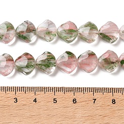 内側の花の手作りランプワークビーズ連売り  シェル形状  ミックスカラー  11x12x7mm  穴：1mm  約24個/連  10.24インチ（26cm）&nbsp;LA-CBA3F7A-02