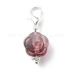 Acrylic Rose Flower Pendants Decoration&nbsp;HJEW-JM00739-02