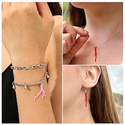 40個の不透明なアクリルパーツ  DIYのヘアピンアクセサリー  サンゴの形  ファイヤーブリック  46x34x8.5mm  穴：1.8mm&nbsp;SACR-FS0001-50