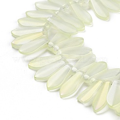 電気メッキガラスビーズセット  ティアドロップ  ライトゴールデンロッドイエロー  16x6x3.5mm  穴：0.8mm  約202個/連  25.20インチ（64cm）&nbsp;X-EGLA-C005-01A-FR02