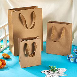 15Pcs 3 Styles Rectangle Kraft Paper Bags with Handle&nbsp;AJEW-TA0001-92
