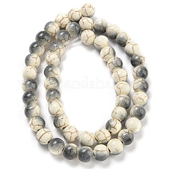 ベーキングペイント合成ターコイズビーズ連売り  エナメル  ラウンド  グレー  8mm  穴：1mm  約49~50個/連  13.66~13.98''（34.7~35.5センチメートル）&nbsp;G-H060-03D