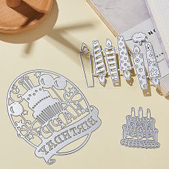 Birthday Candle & Cake Frame Metal Cutting Dies Stencils&nbsp;DIY-GF0001-17