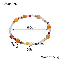 Natural Agate & Synthetic Non-magnetic Hematite Beads Stretch Bracelets for Women&nbsp;BJEW-OY001-01