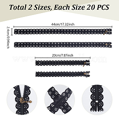 2個2スタイルの衣服アクセサリー  ナイロンレースジッパー  ファスナー部品  ミックスカラー  200~440x24mm  1style / pc&nbsp;FIND-GA0006-62