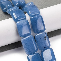 天然石アクアマリンビーズ連売り  染め  長方形  18x13.5x5.5mm  穴：1.2mm  約22個/連  15.75インチ（40cm）&nbsp;G-T047-B01-01