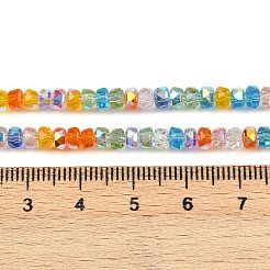 電気メッキガラスビーズセット  ロンデル  多面カット  ミックスカラー  4x3mm  穴：1mm  約146~148個/連  15.83~15.98''（40.2~40.6センチメートル）&nbsp;EGLA-B011-04A-03