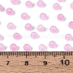 ドローベンチスタイルのガラスシードビーズ  ラウンド  模造キャットアイビーズ  丸い穴  ショッキングピンク  4x3mm  穴：1.4~1.8mm  約7500個/ポンド&nbsp;SEED-N008-11E