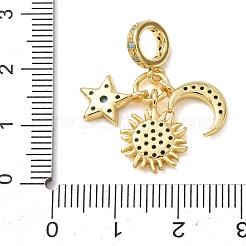 Brass Micro Pave Cubic Zirconia Dangle Charms&nbsp;CU-CBA0A9C-05G