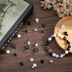 クロス＆ラウンドアクリルビーズブレスレットのDIYキット  ミックスカラー  ビーズ：8~16x8~12x4.5~10mm  穴：2mm  280pc&nbsp;DIY-SC0027-52