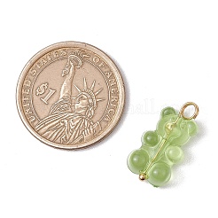 16個透明アクリルパーツ  304ステンレススチールループ付き  クマ  ミックスカラー  22x11x7mm  穴：4mm&nbsp;PALLOY-JF03542
