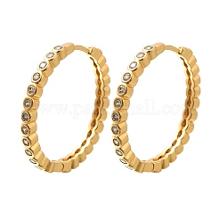 Rack Plating Brass Micro Pave Clear Cubic Zirconia Hoop Earrings for Women&nbsp;EJEW-C125-17A-G