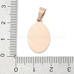 イオンプレーティング（IP）304ステンレスペンダント  大天使マイケルとフラットオーバル  ローズゴールド  21x13x1.5mm  穴：7x4.5mm&nbsp;STAS-H356-07RG