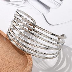 Electrophoresis Iron Cuff Bangles for Women&nbsp;BJEW-M057-05P