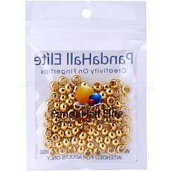 Golden 6x4m Brass Spacer Beads Flat Round Jewelery Findings&nbsp;KK-PH0004-16G