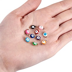 40Pcs 10 Colors PVD Vacuum Plating 304 Stainless Steel Enamel Links/Connectors&nbsp;STAS-SZ0001-50