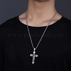 Cross Alloy Black Enamel Pendant Necklaces&nbsp;FS-WGF2765-01