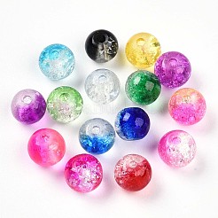 Baking Paint Transparent Crackle Glass Beads&nbsp;DGLA-Q018-6mm-M01