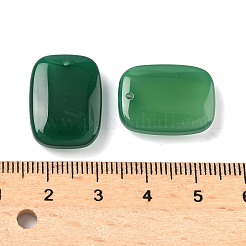 天然石瑪瑙ペンダント  染め＆加熱  長方形チャーム  グリーン  20x15x5.5mm  穴：1mm&nbsp;G-L646-03