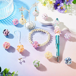 手作りのラインストーン粘土パヴェビーズ  アクリルと  ミックスカラー  20~21mm  穴：2mm&nbsp;CLAY-TAC0015-02C