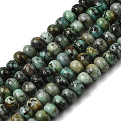 天然アフリカンターコイズ（ジャスパー）ビーズ連売り  ロンデル  6.5~7x4~4.5mm  穴：0.8mm  約89個/連  15.35''（39センチメートル）&nbsp;G-A280-A23-01