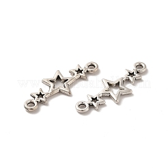 チベットスタイルの合金コネクタチャーム  トリプルスターリンク  ニッケル  アンティークシルバー  9x25x1.5mm  穴：1.5mm  約833個/500g&nbsp;X-TIBE-B001-41AS