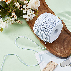 50m丸ゴム紐  繊維外側と内側のゴムで  プラスチックスプール付き  ブレスレットストリング用  DIYフェイスマウスマスク  ホワイト  2mm  約54.68ヤード（50m）/セット&nbsp;EC-CY0001-06A