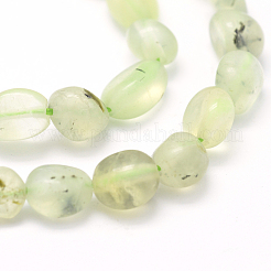 天然石プレナイトビーズ連売り  オーバル  5~12x6~9x4~7mm  穴：1mm  約50~53個/連  15.3インチ〜15.7インチ&nbsp;G-K230-20