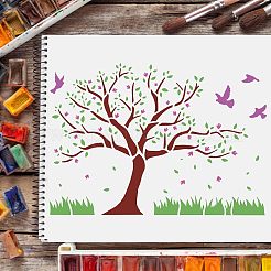 ペット中空アウト図面絵画ステンシルセット子供のための十代の少年少女  DIYスクラップブッキング用  学校のプロジェクト  葉の模様  29.7x21cm  4枚/セット&nbsp;DIY-WH0172-454