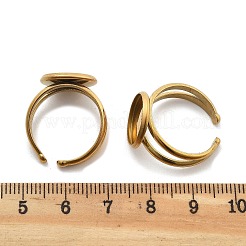 イオンプレーティング（IP）304ステンレススチールカフリングセッティング  ラウンド  ゴールドカラー  トレイ：12mm  2.8~7.5mm  内径：18mm&nbsp;STAS-E202-02C-G