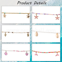 6Pcs 6 Styles Glass Seed Beads Stretch Waist Chains for Women&nbsp;AJEW-CY0001-17