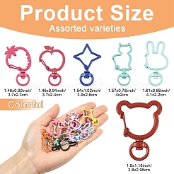 15Pcs Spray Painted Alloy Swivel Lobster Claw Clasps&nbsp;FIND-YW0010-11