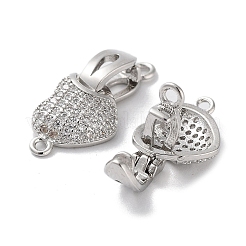 Brass Micro Pave Cubic Zirconia Fold Over Clasps&nbsp;KK-E107-02P