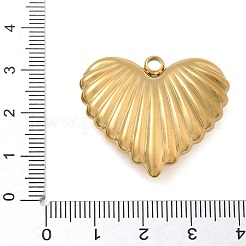 304ステンレスペンダント  ハートチャーム  18KGP本金メッキ  28.5x32x7.5mm  穴：3mm&nbsp;LS-STAS-M084-03E-G