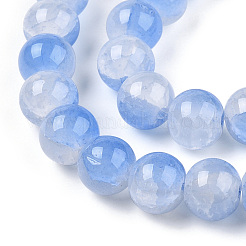 Crackle Baking Paint Imitation Jade Glass Beads Strands&nbsp;DGLA-T003-10mm-05