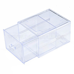 ポリスチレンプラスチックビーズ貯蔵容器  長方形の引き出し  透明  19.4x15.2x11.5cm&nbsp;CON-N011-042