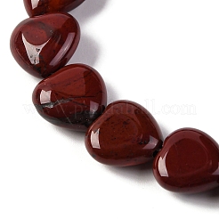 天然レッドレインボージャスパービーズ連売り  ハート  11.5~12x11.5~12x5~5.5mm  穴：1mm  約33個/連  15.16''（38.5センチメートル）&nbsp;G-I372-A06-01