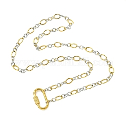 5MM Two Tone 304 Stainless Steel Textured Figaro Chain Necklaces&nbsp;NJEW-JN06466-02