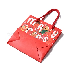Christmas Santa Claus Print Paper Gift Bags with Nylon Cord Handle&nbsp;CARB-K003-01C-01