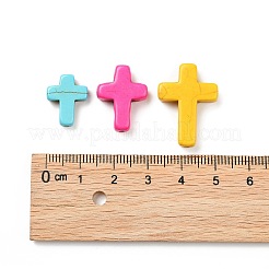 合成ターコイズビーズ連売り  染め  クロス  ミックスカラー  20x15x4mm  穴：1mm＆25x18x5mm  穴：1mm&nbsp;TURQ-PH0002-01