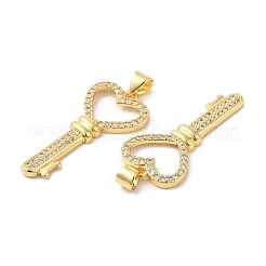 Brass Micro Pave Clear Cubic Zirconia Pendants&nbsp;ZIRC-L103-018G