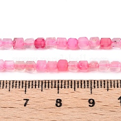 染め加工天然石瑪瑙ビーズ連売り  ファセットテーブルカットキューブ  ショッキングピンク  3~3.5x3.5~4x3~3.5mm  穴：0.8mm  約92~111個/連  12.24~14.92''（31.1~37.3センチメートル）&nbsp;G-T138-211H