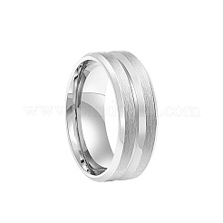 Grooved 201 Stainless Steel Finger Rings for Men&nbsp;WG2ADDA-04