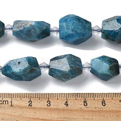 天然石アパタイトビーズ連売り  多面カット  ナゲット  16.5~27.5x9.5~21.5x9.5~21.5mm  穴：2mm  約12~15個/連  15.16~15.75''（38.5~40センチメートル）&nbsp;G-H095-A04-01